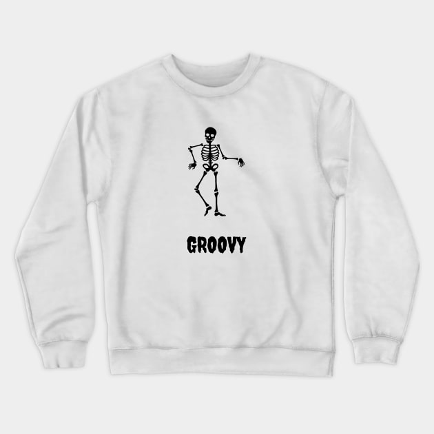 Groovy, dancing skeleton, funny halloween sticker Crewneck Sweatshirt by Rady